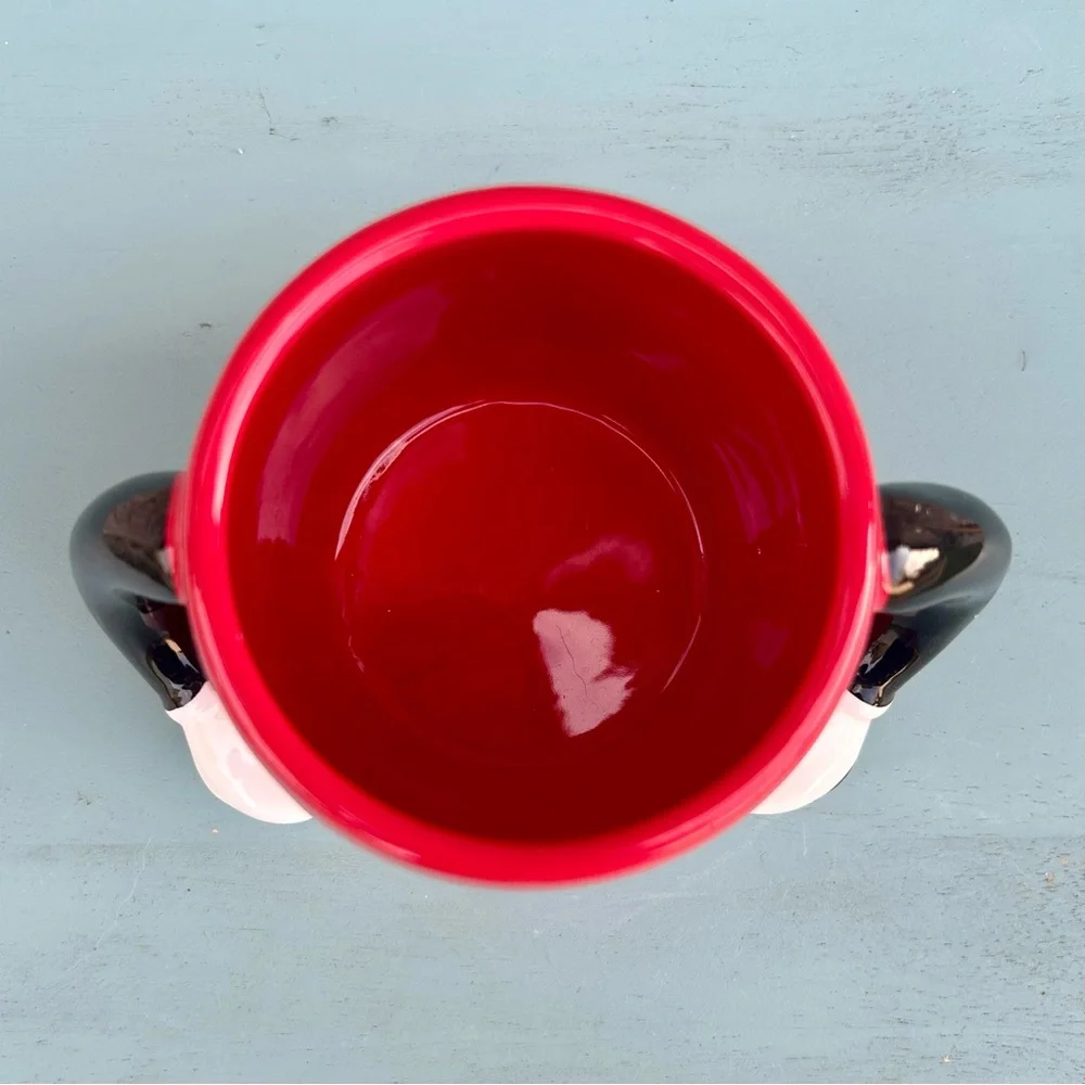 Disney Galerie Mickey Mouse 3D Hands Mug Red Black White Ceramic Coffee Cup